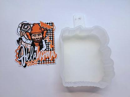 Retro Preppy College Teams: Oklahoma Cowboys Cardstock Silicone Mold, Aroma Bead Molds, Premium Cardstock Images
