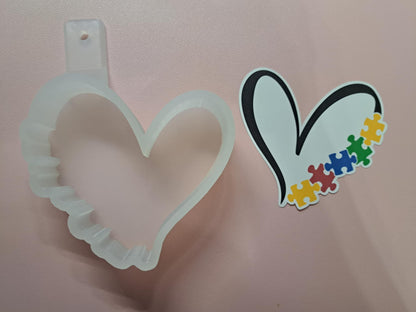 Puzzle Piece Heart Cardstock Silicone Mold, Aroma Bead Molds, Premium Cardstock