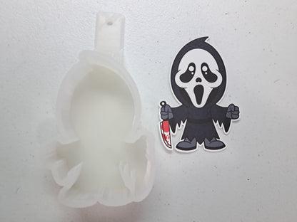 Ghostface Chibi Horror Movie Cardstock Silicone Mold, Aroma Bead Molds