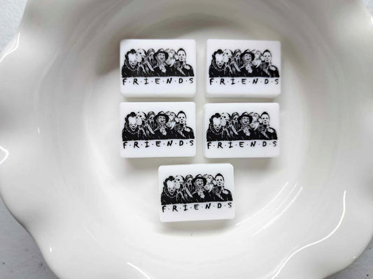 Friends Killer/Horror Group: Halloween Rectangle Cartoon Silicone Focal Bead - 1273