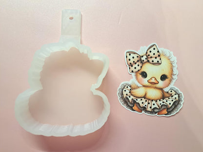 Baby Duck Matching Bow and Tutu Cardstock Silicone Mold, Aroma Bead Molds, Premium Cardstock Images