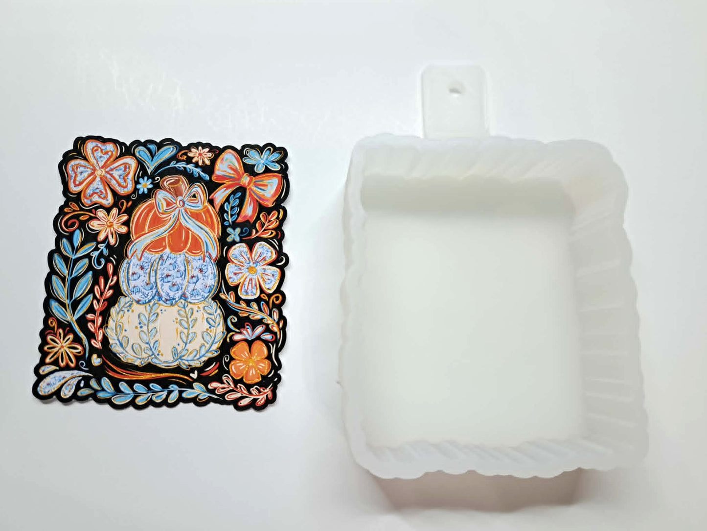 Preppy Fall Pumpkin Stack Cardstock Silicone Mold, Aroma Bead Molds, Premium Cardstock Images