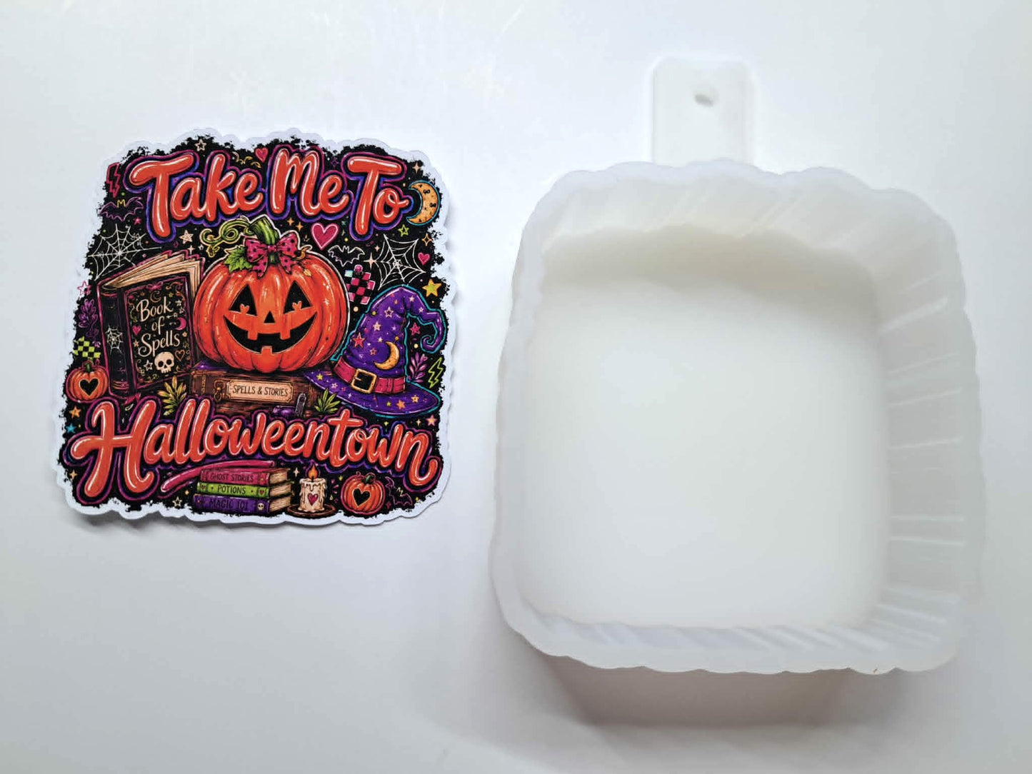 Take Me To Halloweentown Cardstock Silicone Mold, Aroma Bead Molds, Premium Cardstock Images