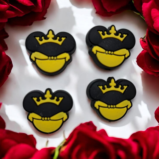 Belle: Mouse Ears Round - Beauty & Beast Movie Inspired Silicone Focal Bead