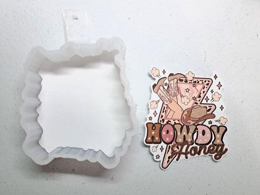 Howdy Honey: Western Cowgirl Boots, Leopard, Rope Cardstock Silicone Mold, Aroma Bead Molds, Premium Cardstock Images