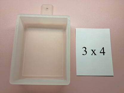 Rectangle: 3x4 inch Cardstock/Picture With 0.25 inch Curved Edge Cardstock Silicone Mold, Aroma Bead Molds