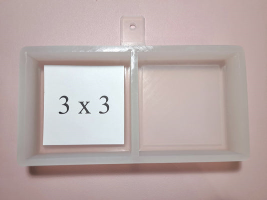 3 Inch Square Dual Cavity Mold With .25 inch Curved Edge around Image Cardstock Silicone Mold, Aroma Bead Molds