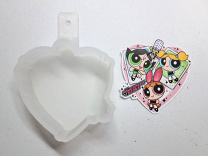 Powerpuff Girls Collage Cardstock Silicone Mold, Aroma Bead Molds, Premium Cardstock Images