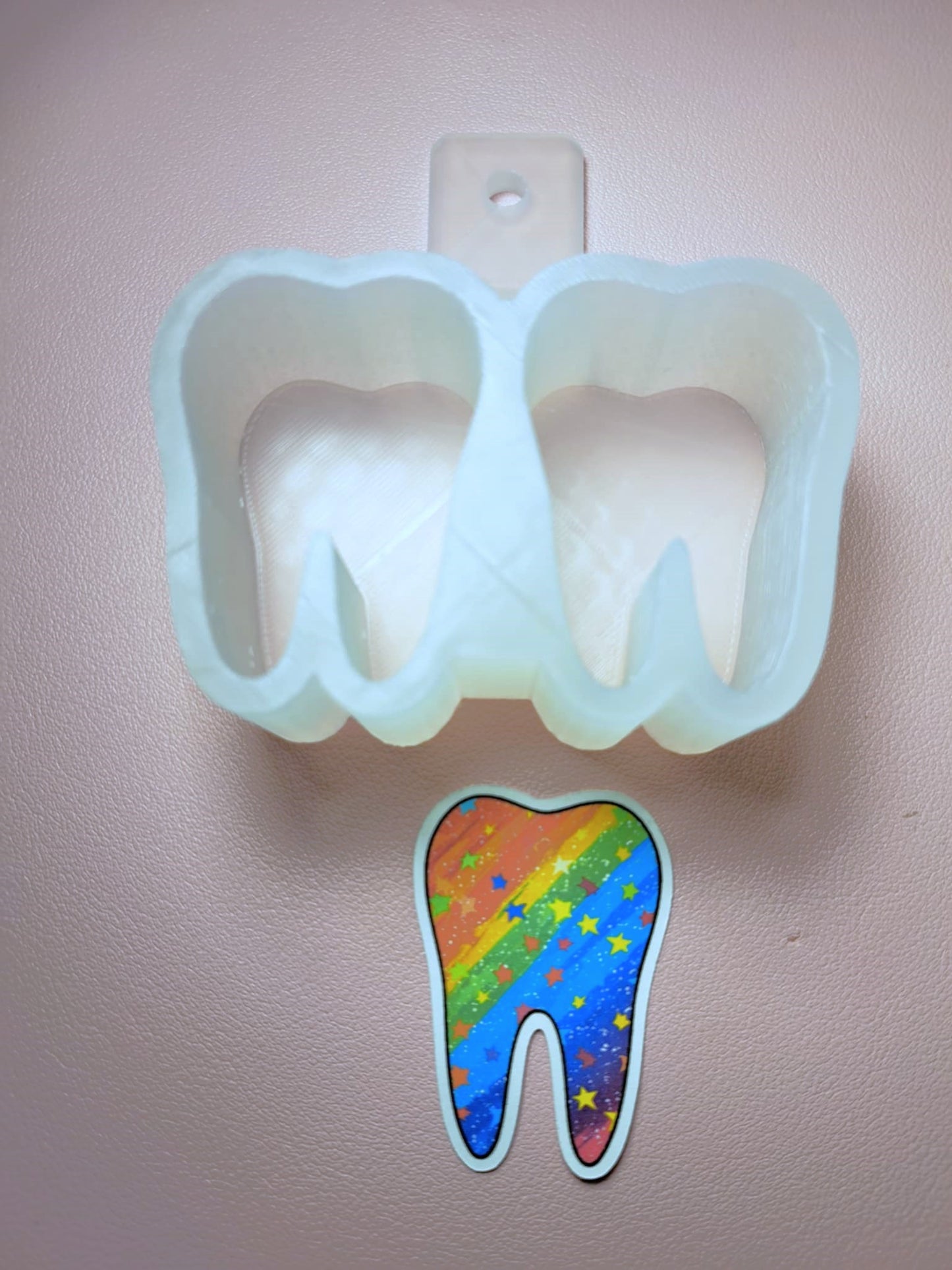 VENT CLIP: Tooth Two Cavity Small Vent Clip Size Cardstock Silicone Mold, Aroma Bead Molds, Premium Cardstock Images