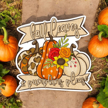 Fall Leaves and Pumpkins Please Cardstock Silicone Mold, Aroma Bead Molds, Premium Cardstock Images