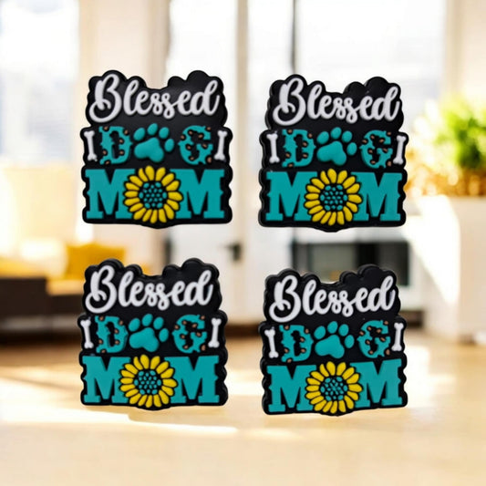 Blessed Dog Mom with Sunflower Silicone Focal Bead