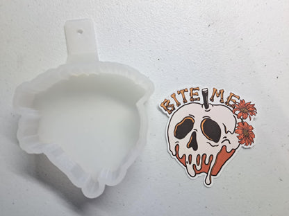 Bite Me Poison Apple Anti Love Cardstock Silicone Mold, Aroma Bead Molds, Premium Cardstock Images