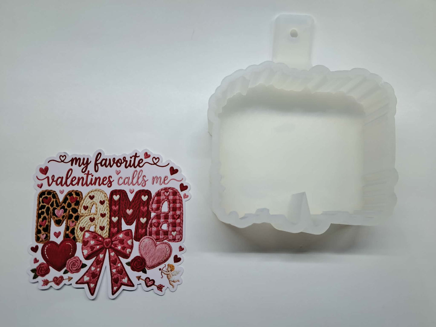 My Favorite Valentines Call Me Mama Cardstock Silicone Mold, Aroma Bead Molds, Premium Cardstock Images