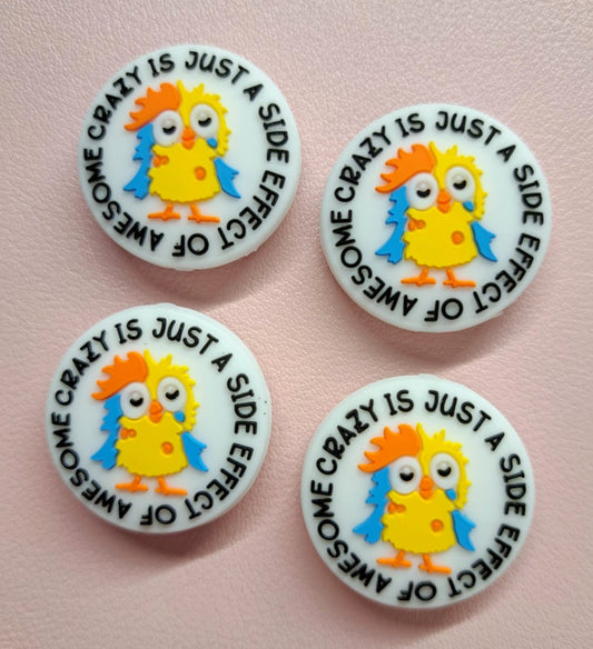 Crazy Is Just A Side Effect of Awesome Silicone Focal Bead