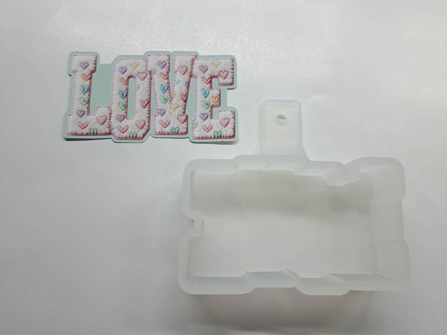 Pastel Faux Yarn Love Cardstock Silicone Mold, Aroma Bead Molds, Premium Cardstock Images