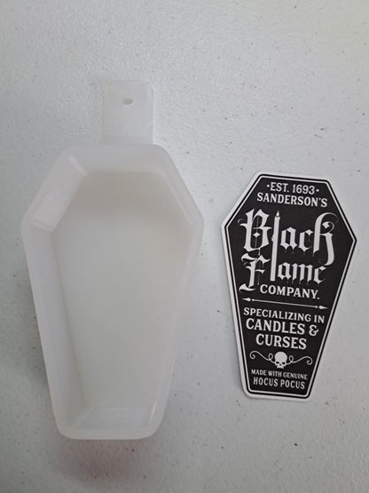 Coffin: Witches And Wicks, Black Flame & Vampire Repellent Cardstock Silicone Mold, Aroma Bead Molds, Premium Cardstock Images