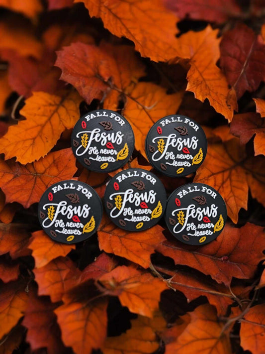 Fall For Jesus: He Never Leaves Silicone Focal Bead - 0898