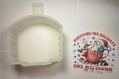 Surviving The Holidays One Meltdown At A Time Cardstock Silicone Mold, Aroma Bead Molds, Premium Cardstock Images, Car Freshie Molds