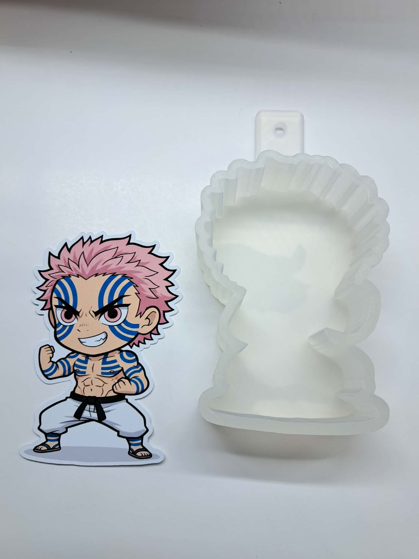 Demon Slayer: Kimetsu No Yaiba - Akaza Chibi Cardstock Silicone Mold, Aroma Bead Molds, Premium Cardstock Images
