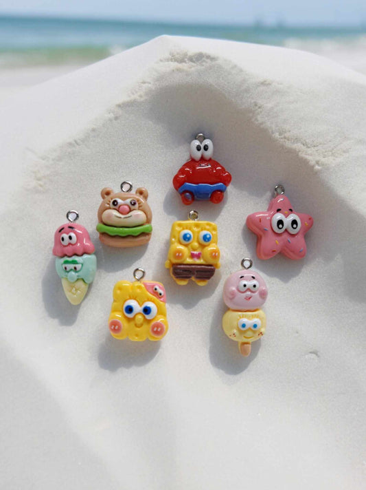 SpongeBob & Friends: Style 1 Flat Back Resin Charm with eye hook - 3013