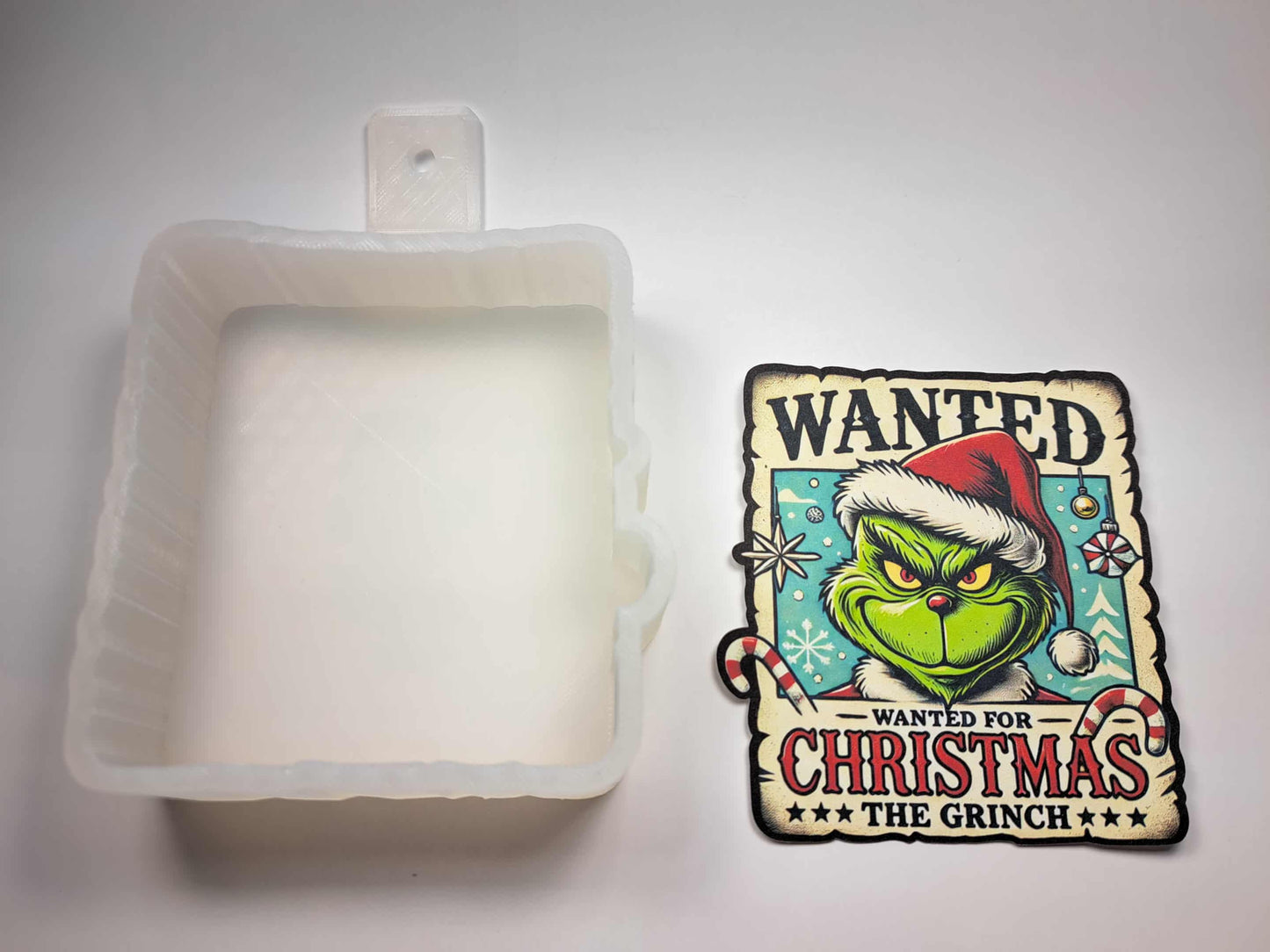 Wanted for Christmas: The Grinch Cardstock Silicone Mold, Aroma Bead Molds, Car Freshies, Premium Cardstock Images