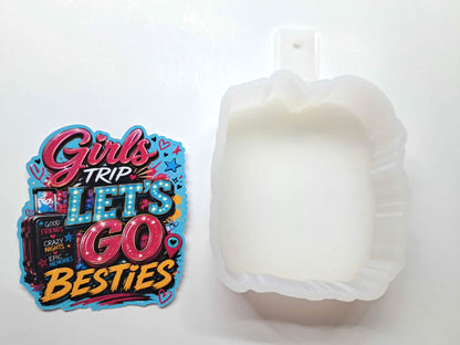 Girls Trip Besties Cardstock Silicone Mold, Aroma Bead Molds, Premium Cardstock Images