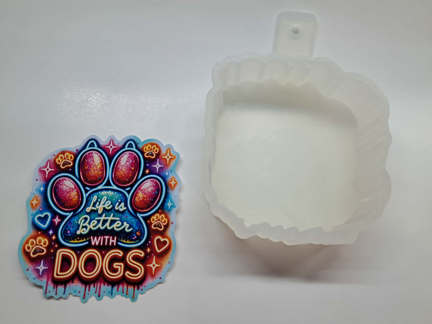 Life Is Better With Dogs Cardstock Silicone Mold, Aroma Bead Molds, Premium Cardstock Images