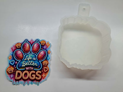 Life Is Better With Dogs Cardstock Silicone Mold, Aroma Bead Molds, Premium Cardstock Images