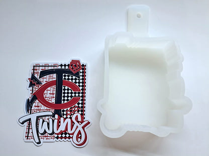 Retro MLB Team: Minnesota Twins Cardstock Silicone Mold, Aroma Bead Molds, Premium Cardstock Images