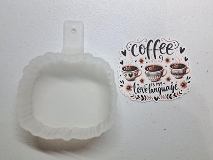 Coffee Is My Love Language Cardstock Silicone Mold, Aroma Bead Molds, Premium Cardstock Images