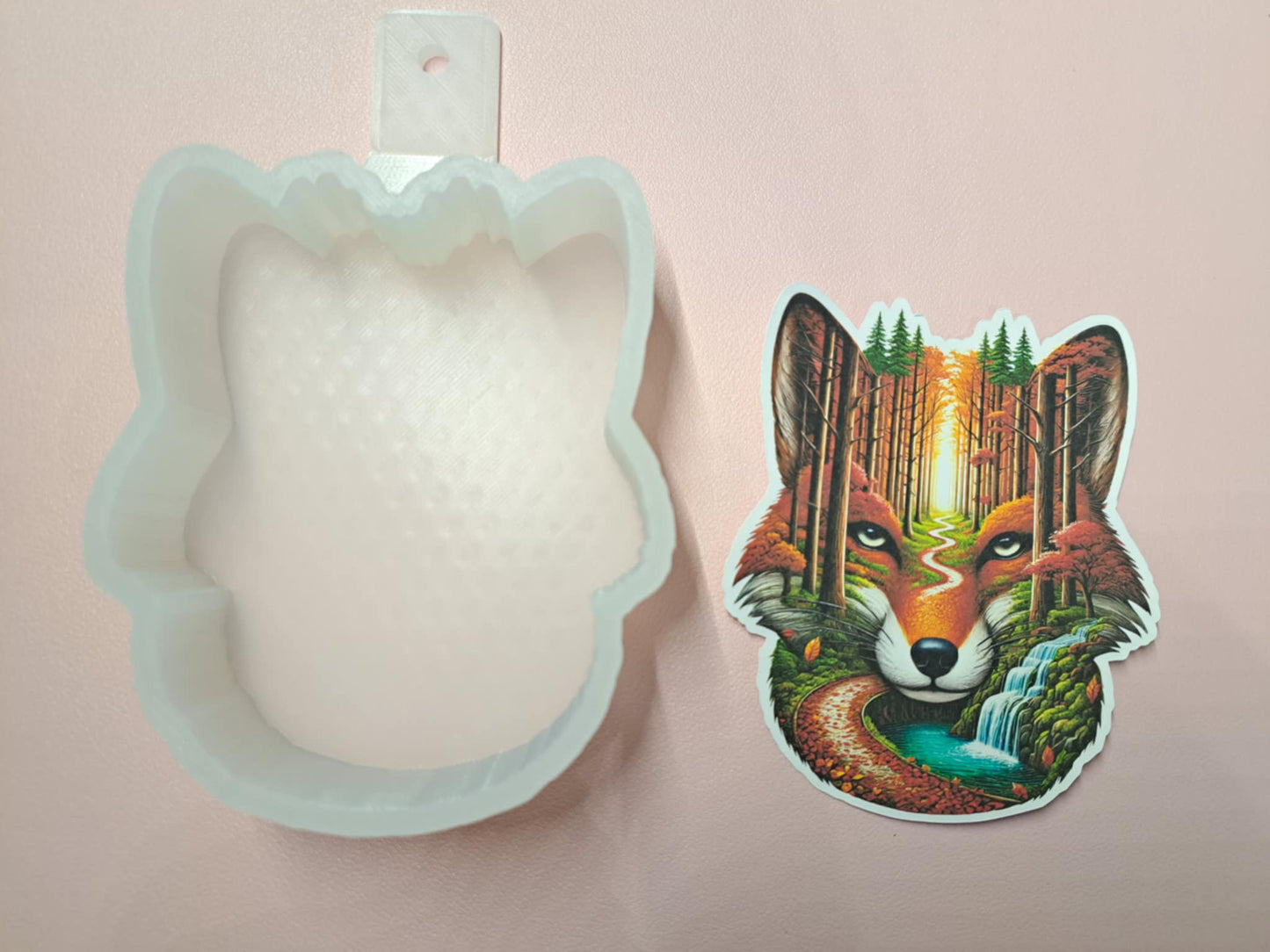 Forest Fox Silhouette Cardstock Silicone Mold, Aroma Bead Molds, Premium Cardstock Images