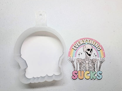 Everything Sucks Skellie Cardstock Silicone Mold, Aroma Bead Molds, Premium Cardstock Images