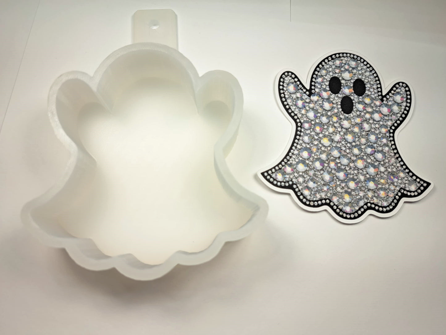 Rhinestone Ghost Cardstock Silicone Mold, Aroma Bead Molds, Car Freshies, Premium Cardstock Images