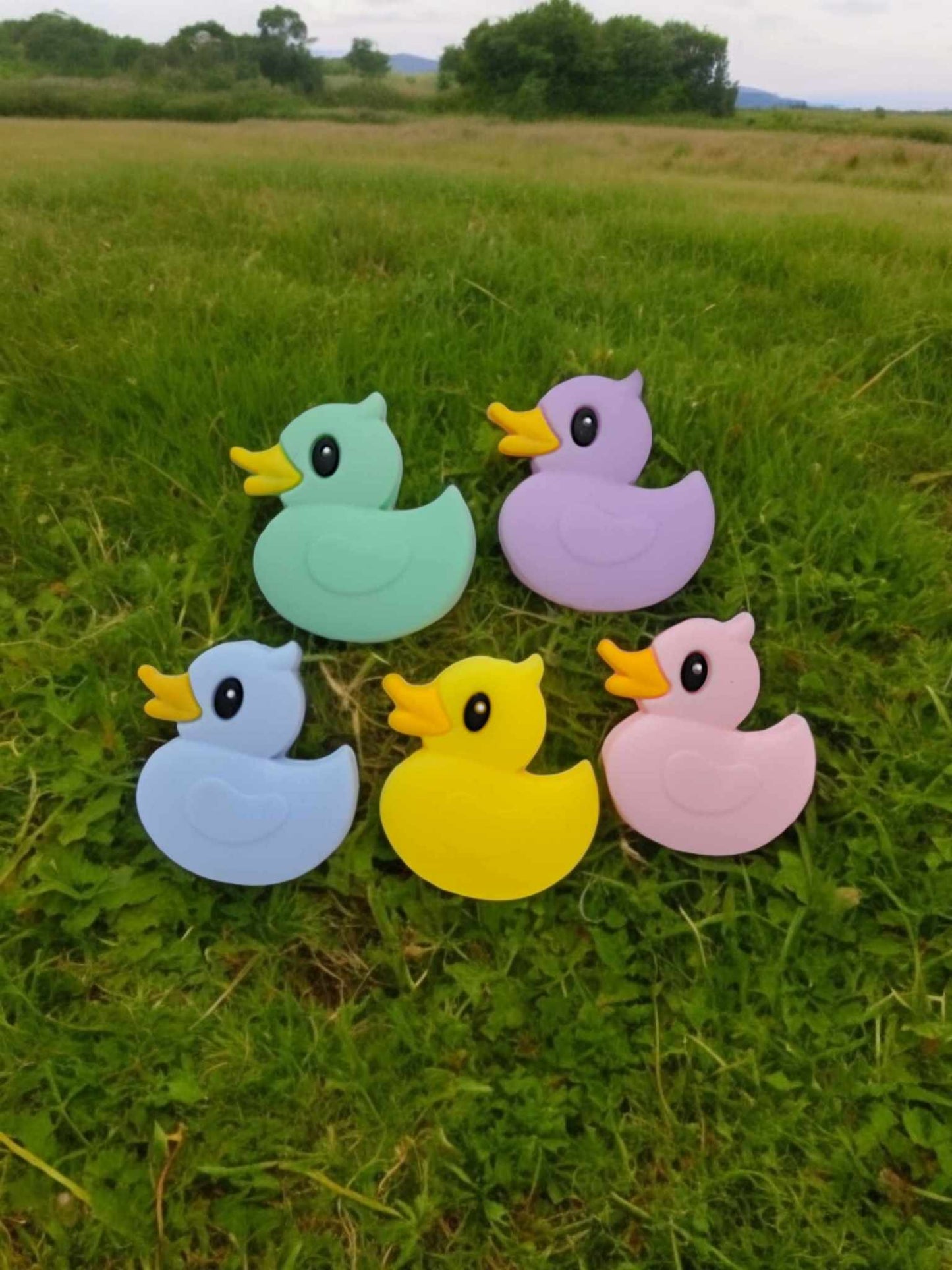 Colorful/Yellow Duck Silicone Focal Bead