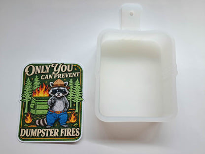 Only You Can Prevent Dumpster Fires Raccoon for Cardstock Silicone Mold, Aroma Bead Molds, Premium Cardstock Images