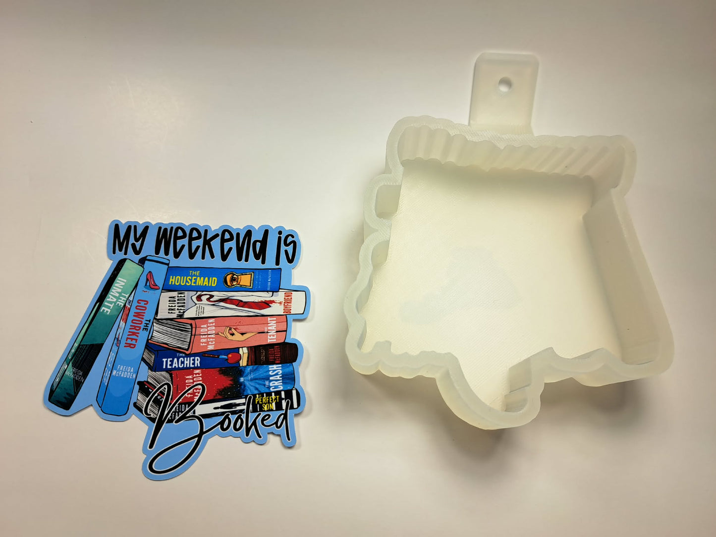 My Weekend is Booked Freida McFadden Cardstock Silicone Mold, Aroma Bead Molds, Premium Cardstock Images