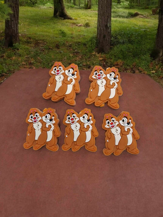 Chip and Dale Together - Full Body Silicone Focal Bead - 0878