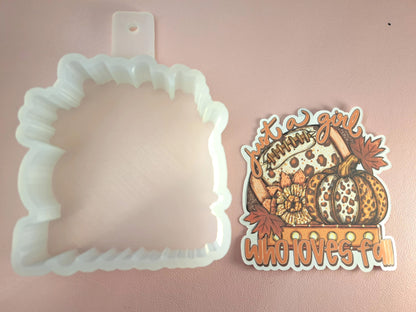 Just a Girl Who Loves Fall Cardstock Silicone Mold, Aroma Bead Molds, Premium Cardstock Images