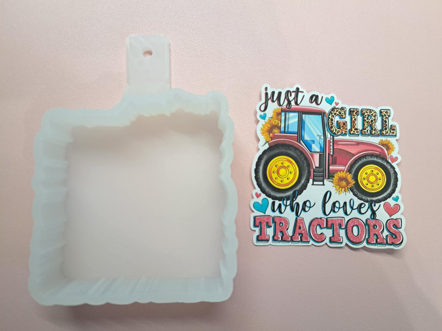 Just a Girl Who Loves Tractors Cardstock Silicone Mold, Aroma Bead Molds, Premium Cardstock Images