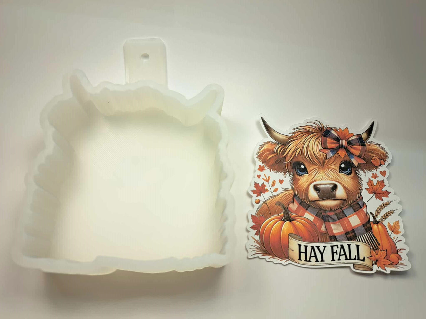 Hay Fall Highland Cow Cardstock Silicone Mold, Aroma Bead Molds, Premium Cardstock Images