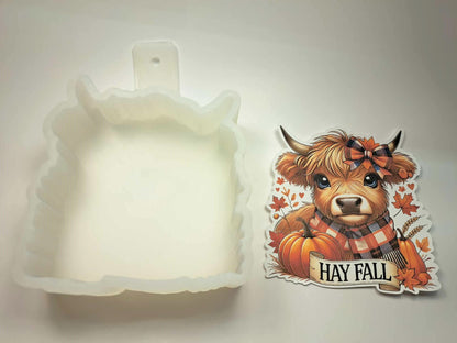 Hay Fall Highland Cow Cardstock Silicone Mold, Aroma Bead Molds, Premium Cardstock Images