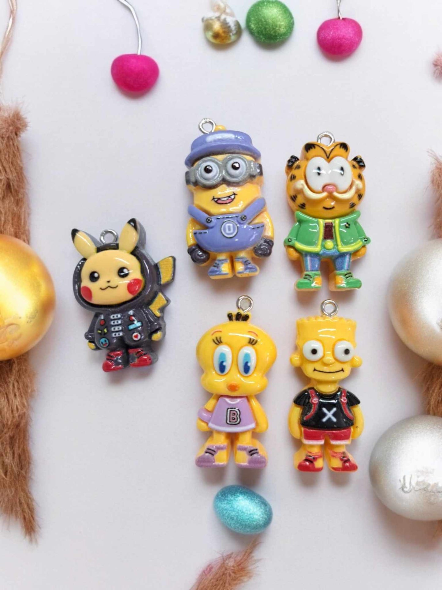 Cartoon Characters & Friends Flat Back Resin Charm with eye hook - 3016