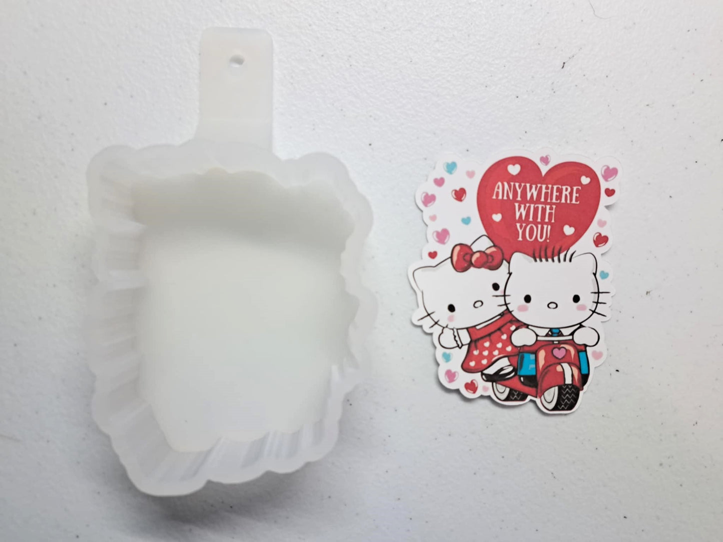 Anywhere With You Hello Kitty Cardstock Silicone Mold, Aroma Bead Molds, Premium Cardstock Images