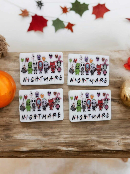 Nightmare before Christmas Group: Rectangle Cartoon Silicone Focal Bead - 1271