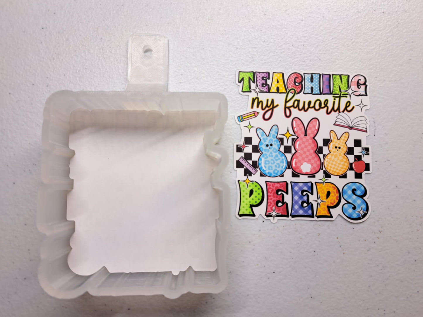 Teaching My Favorite Peeps: Retro Bunnies Cardstock Silicone Mold, for Aroma Bead Molds, Premium Cardstock Images