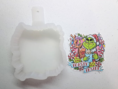 Toasty Grinch and Max Cardstock Silicone Mold, Aroma Bead Molds, Car Freshies, Premium Cardstock Images