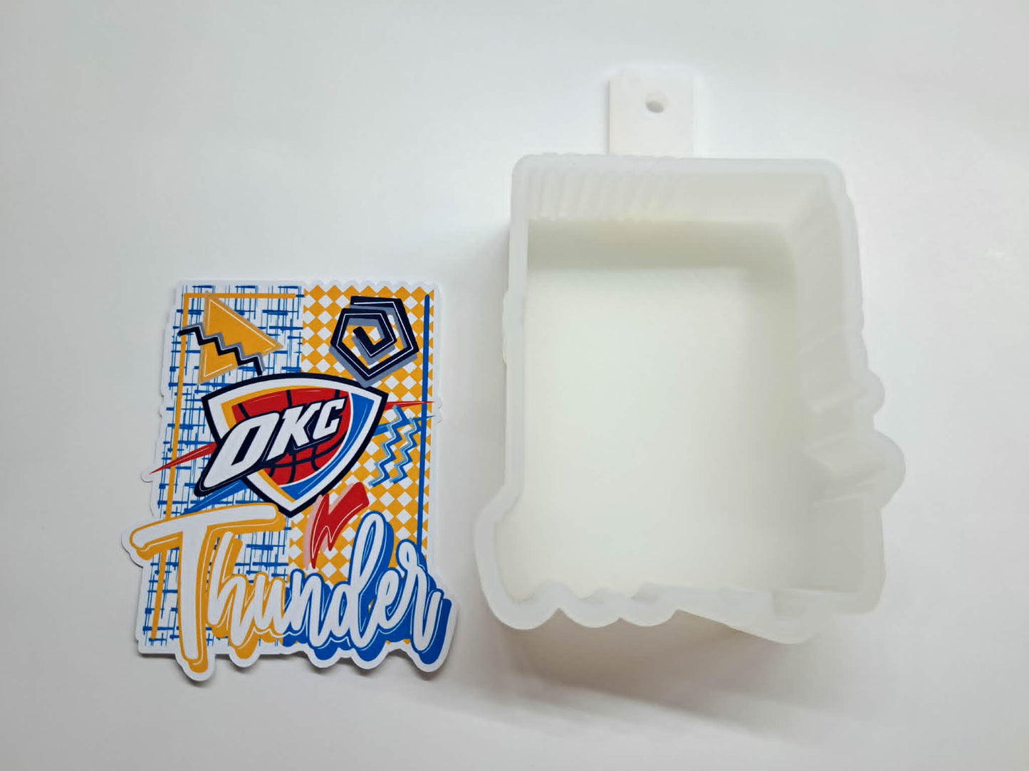 Retro NBA Team: OKC Thunder Cardstock Silicone Mold, Aroma Bead Molds, Premium Cardstock Images