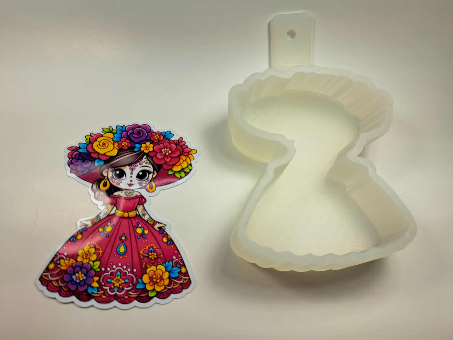 Catrina Day of the Dead Dia De Muertos Cardstock Silicone Mold, Aroma Bead Molds, Premium Cardstock Images