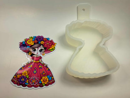 Catrina Day of the Dead Dia De Muertos Cardstock Silicone Mold, Aroma Bead Molds, Premium Cardstock Images
