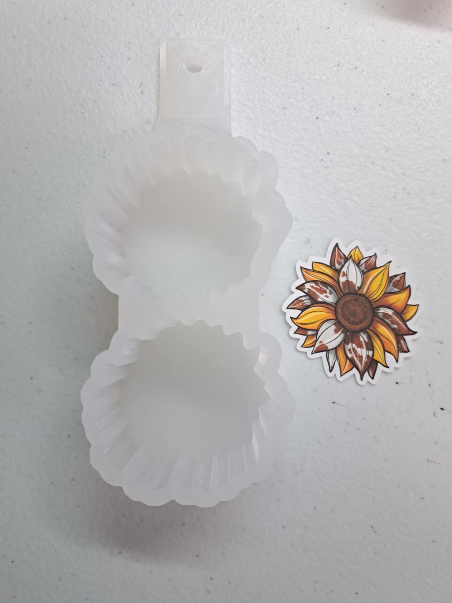 VENT CLIP SIZE: Sunflower (Style 2) Only - Two Cavity Small Cardstock Silicone Mold, Aroma Bead Molds, Premium Cardstock Images